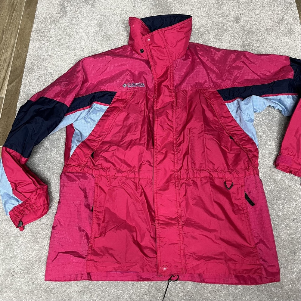 Columbia Jacket Girls XL 10/16 Pink Blue Talbots Kids Colorblock‎ Nylon